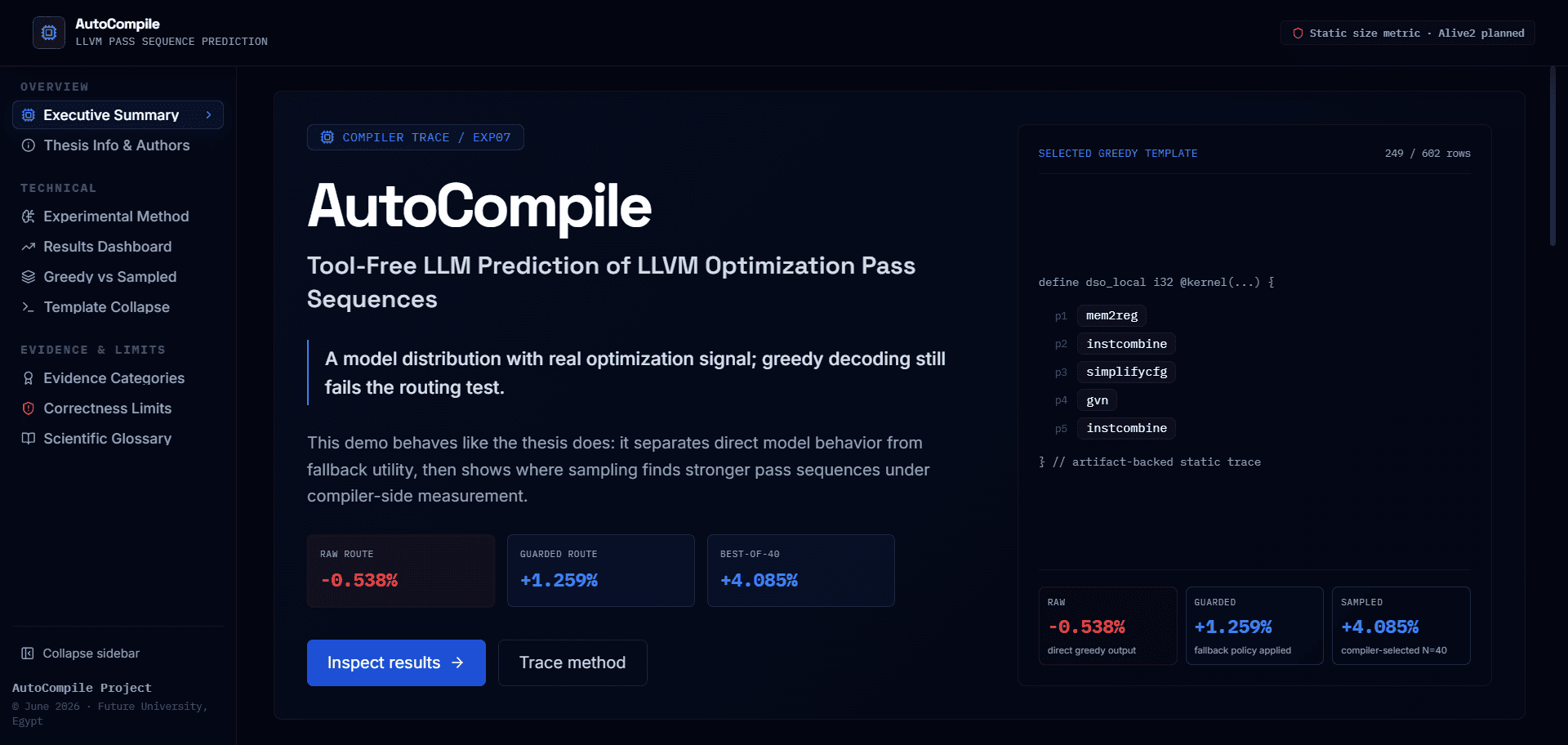 AutoCompile project interface preview
