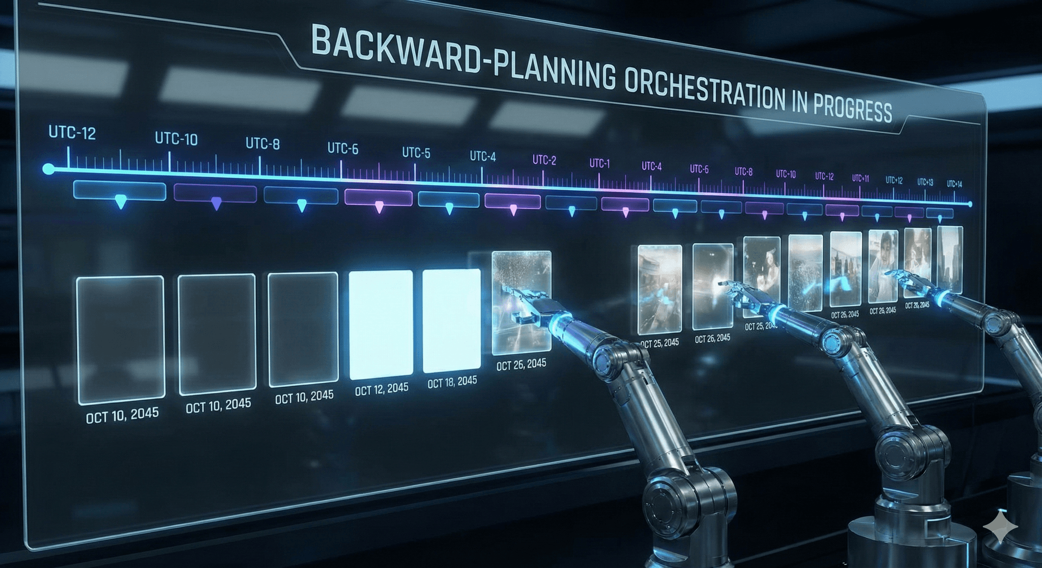 Visualizing the backward-planning orchestration strategy
